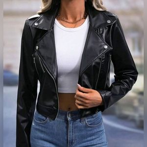 Shein zip up leather Jacket